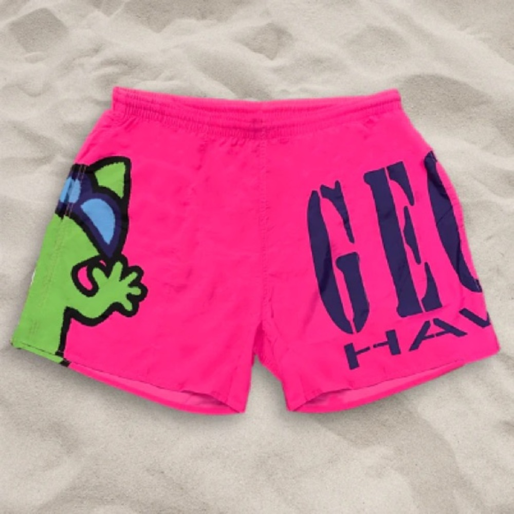 Gecko Hawaii Hot Pink Volley Shorts - Size Small